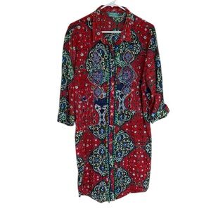 Antica Sartoria Beaded Embroidered Cotton Cover Up size L/XL